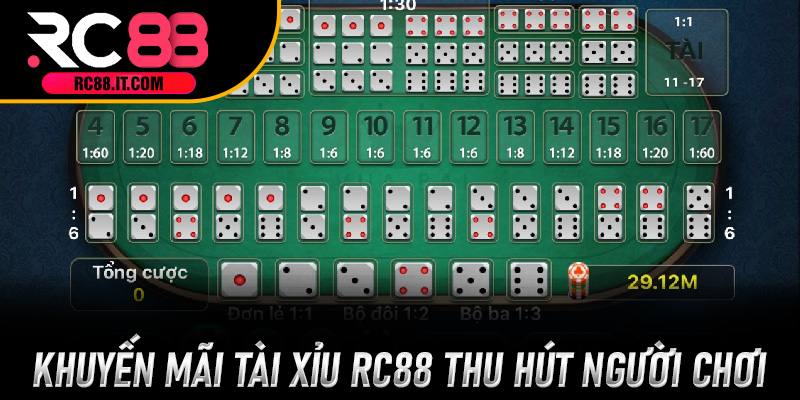 Khuyến mãi Tài Xỉu RC88 thu hút người chơi